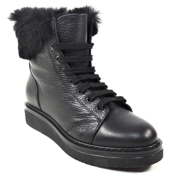 ALBERTO CICCIOLI 🇮🇹 WOMEN'S BLACK LEATHER COMFORT WINTER ANKLE BOOTIE - Picture 3 of 8